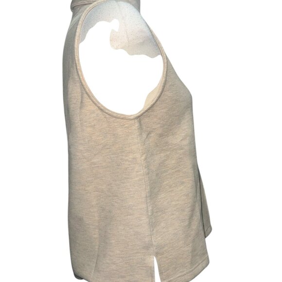OGL FuzzLuxe Turtle Neck Split Hem Top Sz Medium Womens Beige Heathered - Picture 14 of 15